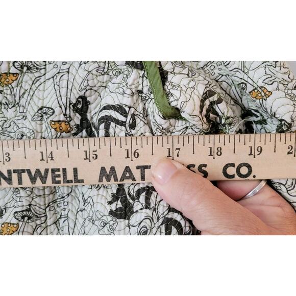 Disney Parks Bambi Flower Quilted Jacket Blazer V-Neck Button Cotton Olive - Picture 12 of 13